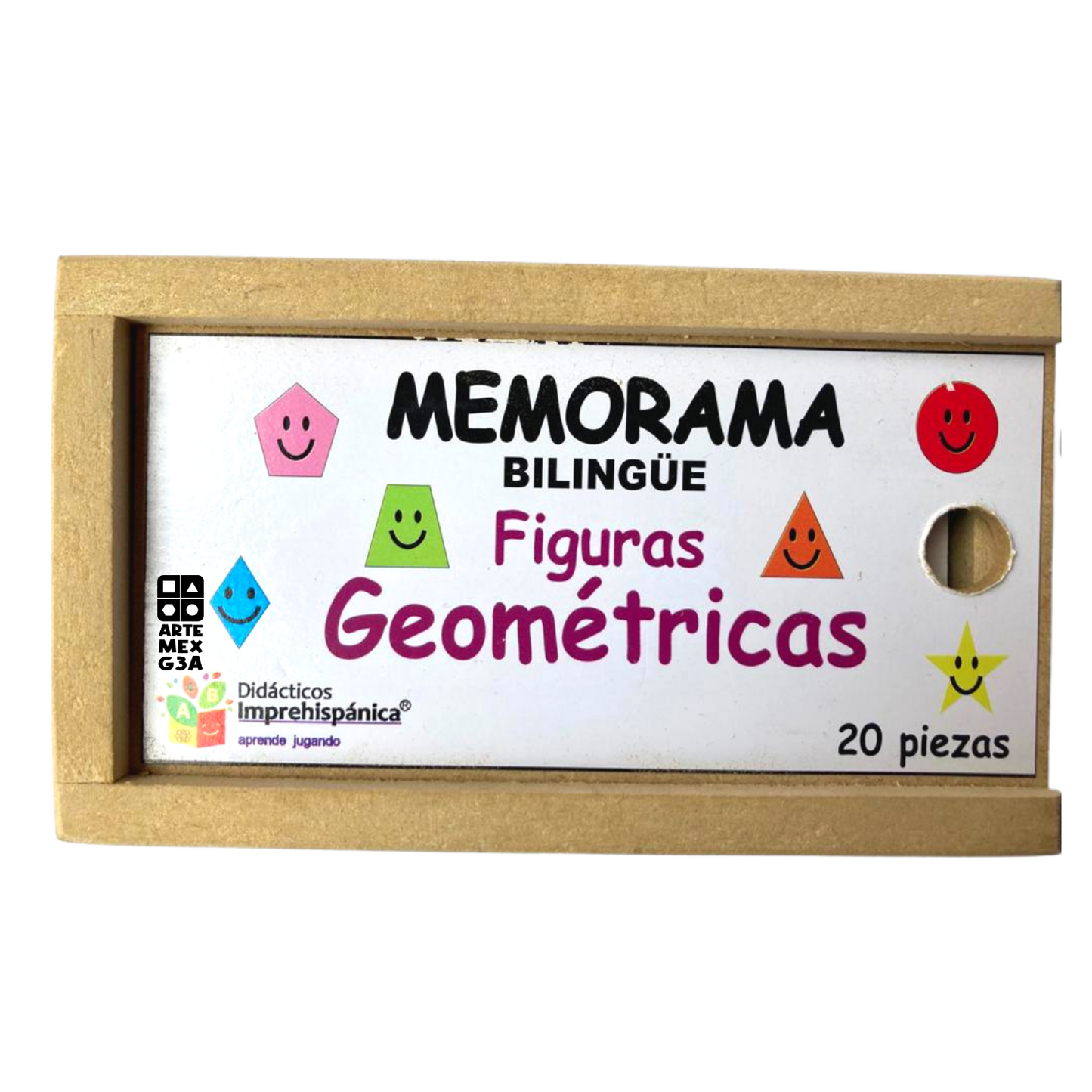 Juego De Memoria De Figuras Geométricas Bilingüe Ingles Y Español
