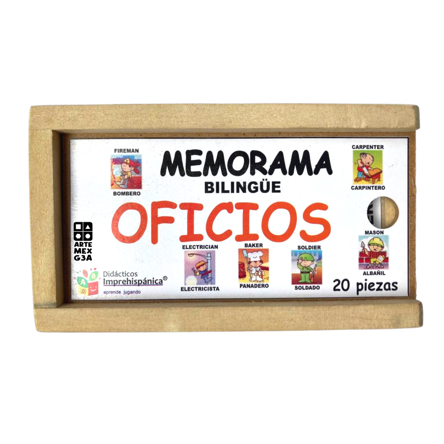 Juego De Memoria De Oficios Bilingüe Ingles Y Español