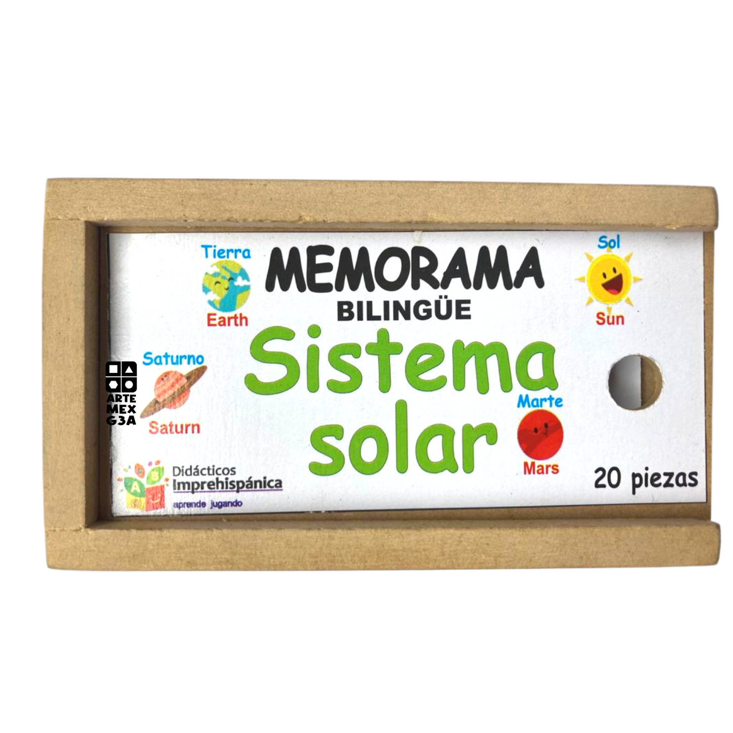 Juego De Memoria De Sistema Solar Bilingüe Ingles Y Español