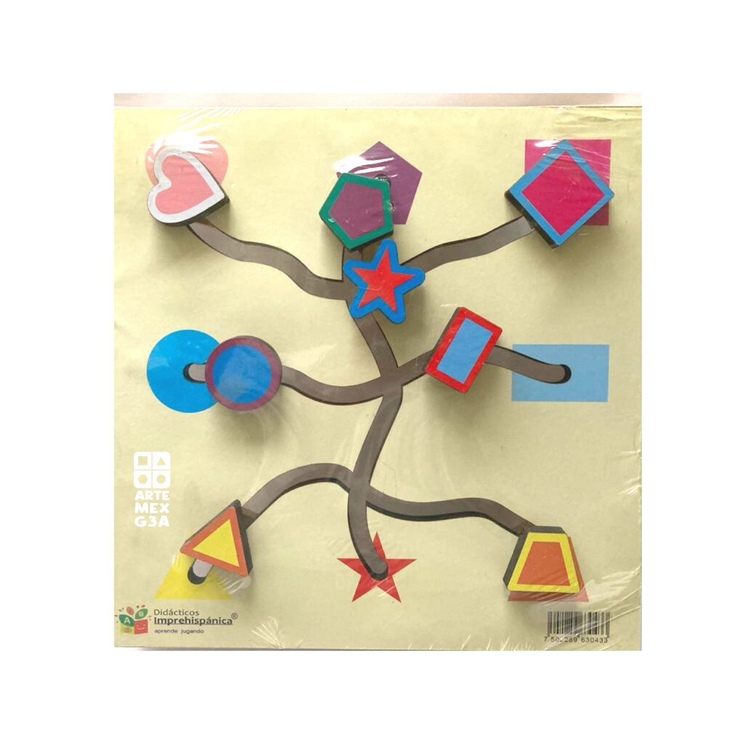 Laberinto Figuras Geométricas Madera de juego Didáctico Estimulación Temprana.