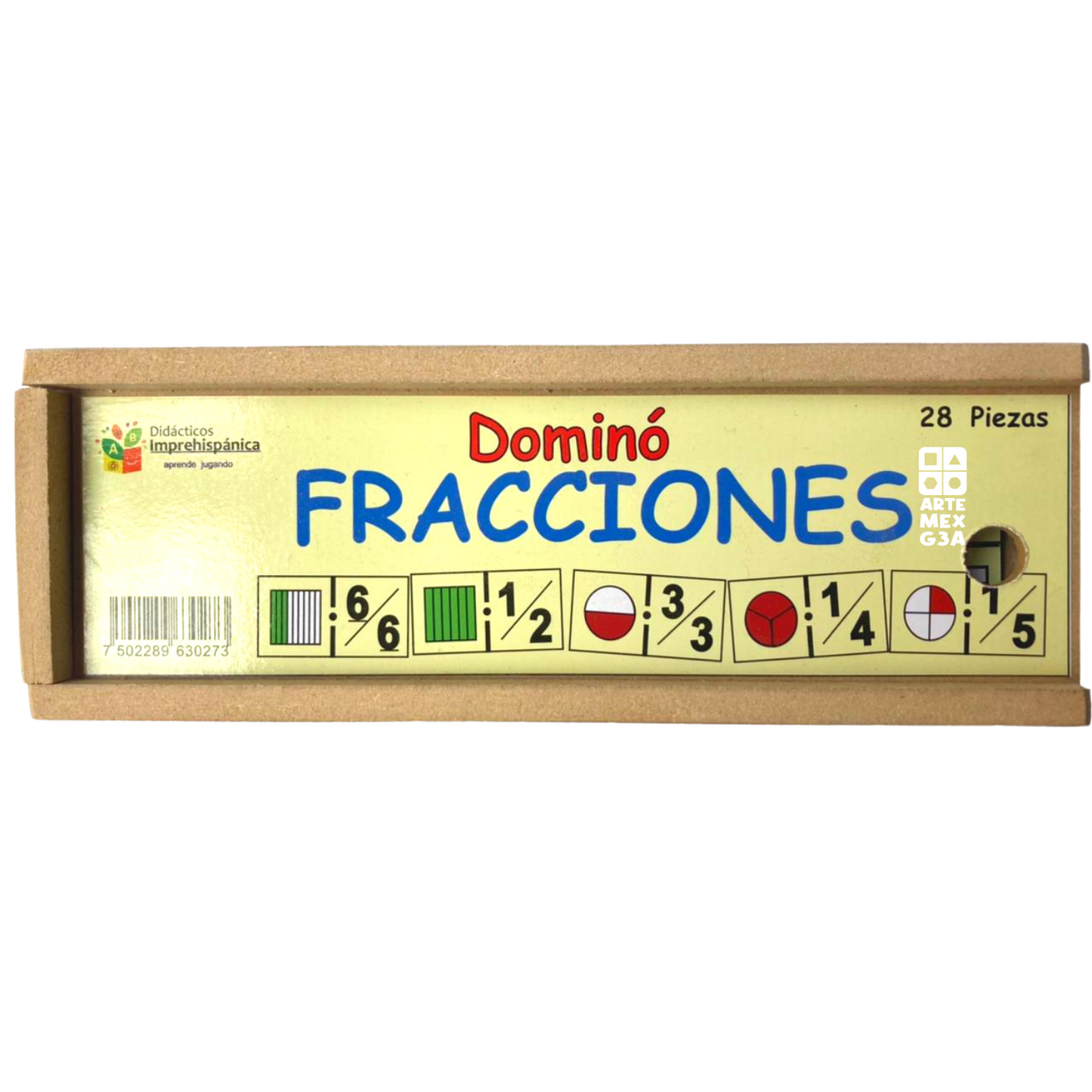 Dominó Didáctico De Madera Fracciones