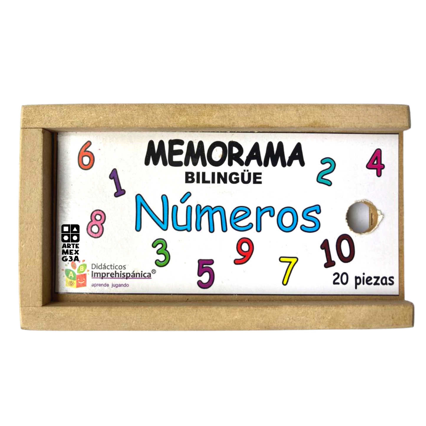Juego De Memoria De Numero Bilingüe Ingles Y Español