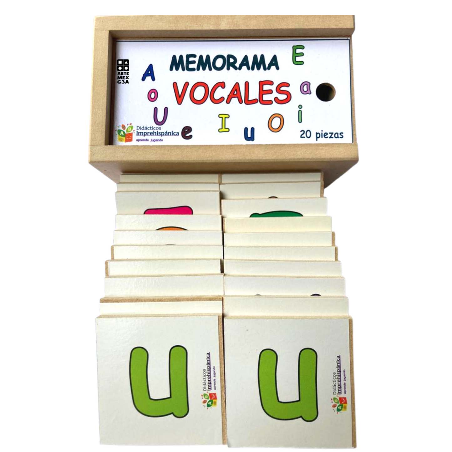 Juego De Memoria De Vocales Bilingüe Ingles Y Español