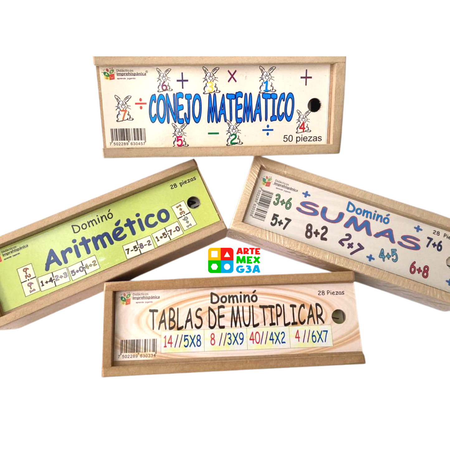 Kit de Domino sumas, tablas de multiplicar y de aritmético con el conejo Matemático