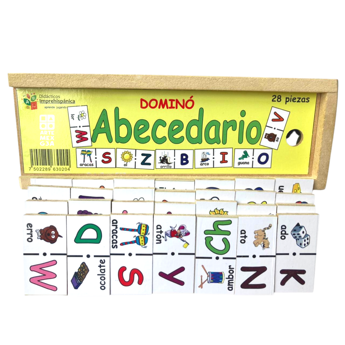 Dominó Didáctico De Madera Abecedario