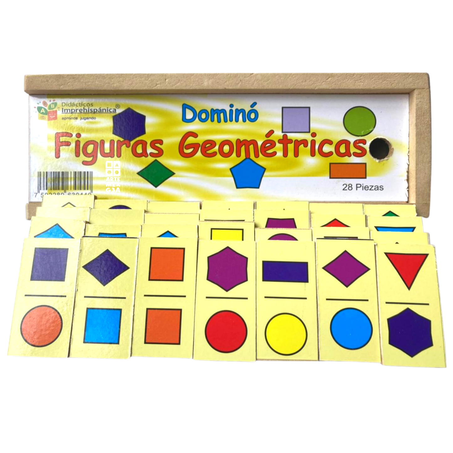 Dominó Didáctico De Madera Figuras Geométricas