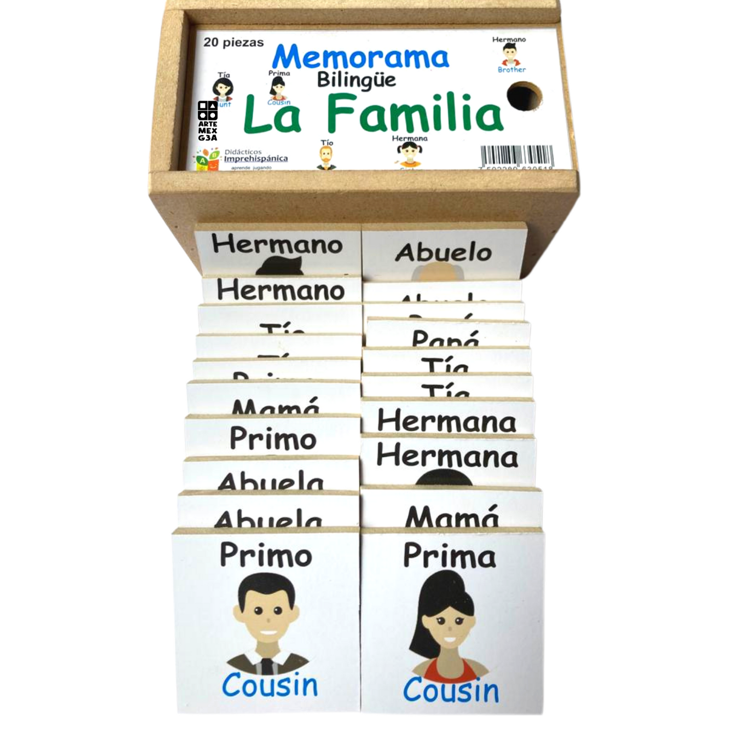 Juego De Memoria De La Familia Bilingüe Ingles Y Español