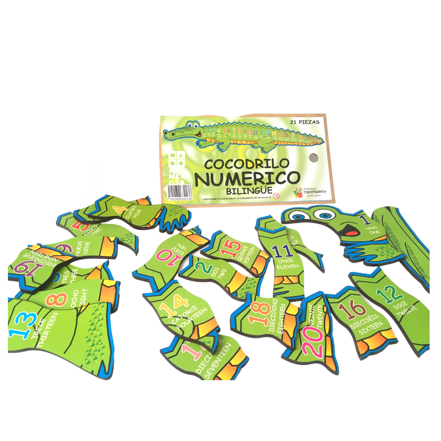 Kit de Cocodrilo, Gusano numérico con Domino de números y número x asoc
