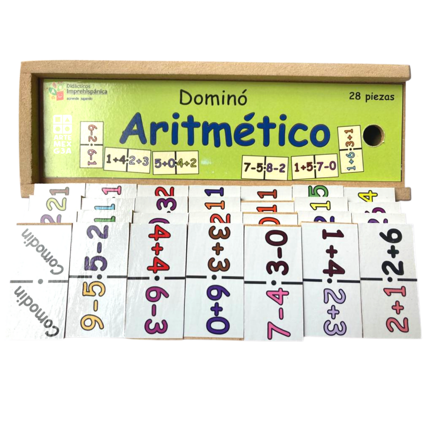 Kit de Domino sumas, tablas de multiplicar y de aritmético con el conejo Matemático