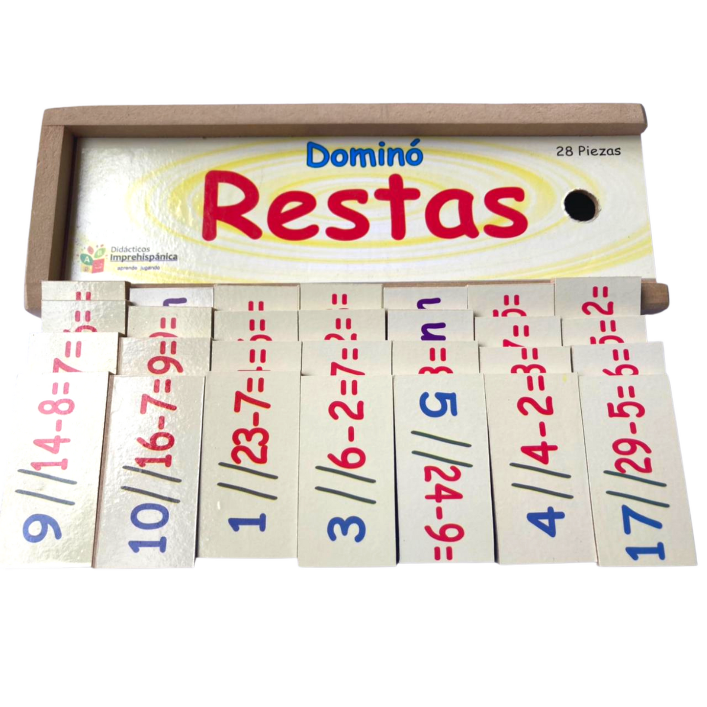 Dominó Didáctico De Madera Resta