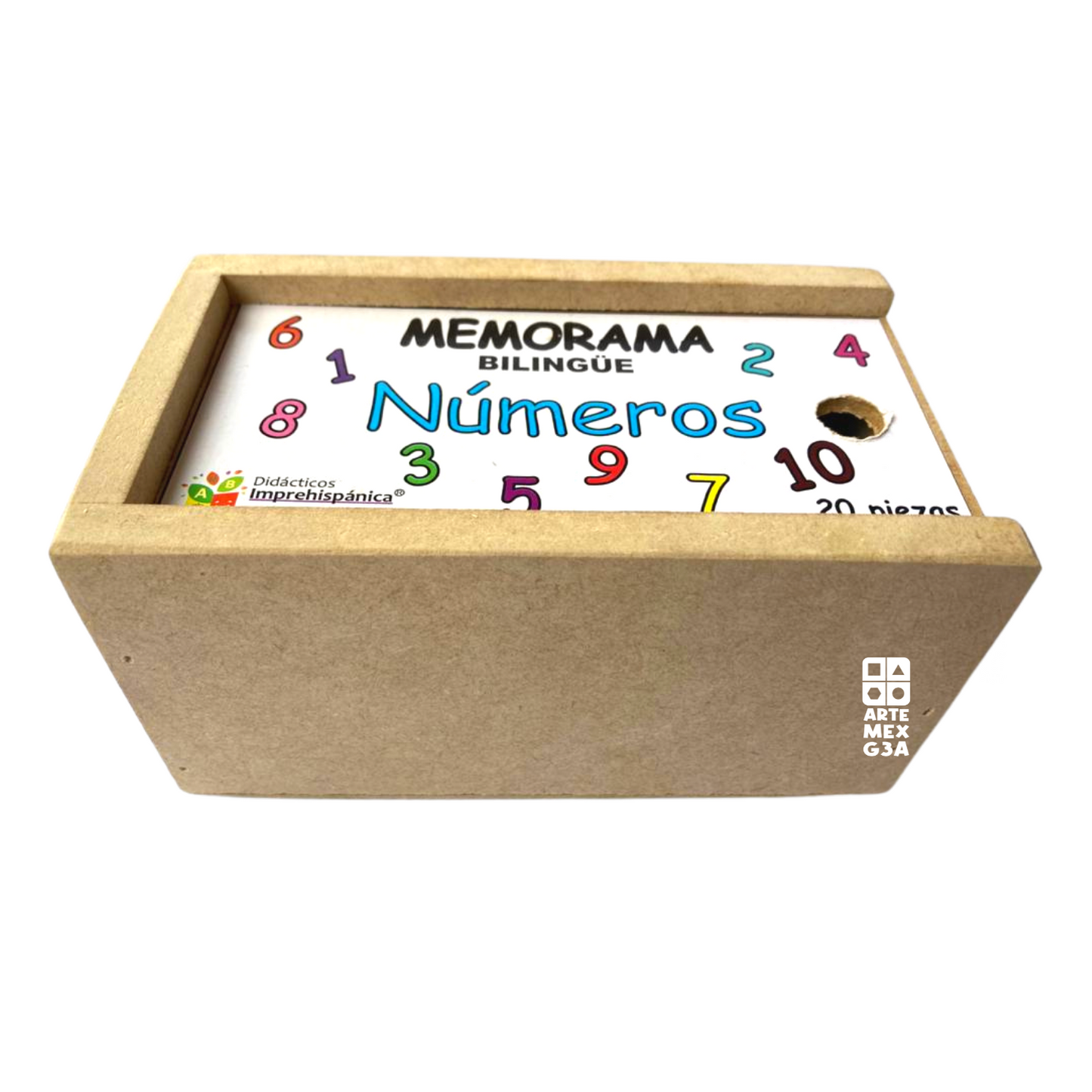 Juego De Memoria De Numero Bilingüe Ingles Y Español