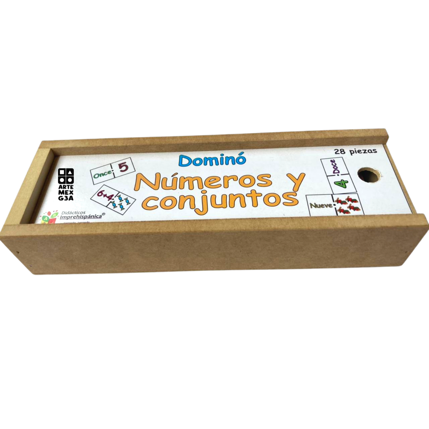 Dominó Didáctico De Madera Números y Conjuntos