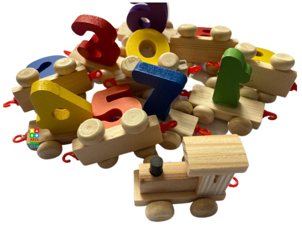 Tren Digital De Madera 0-9 Niños Preescolares didáctico