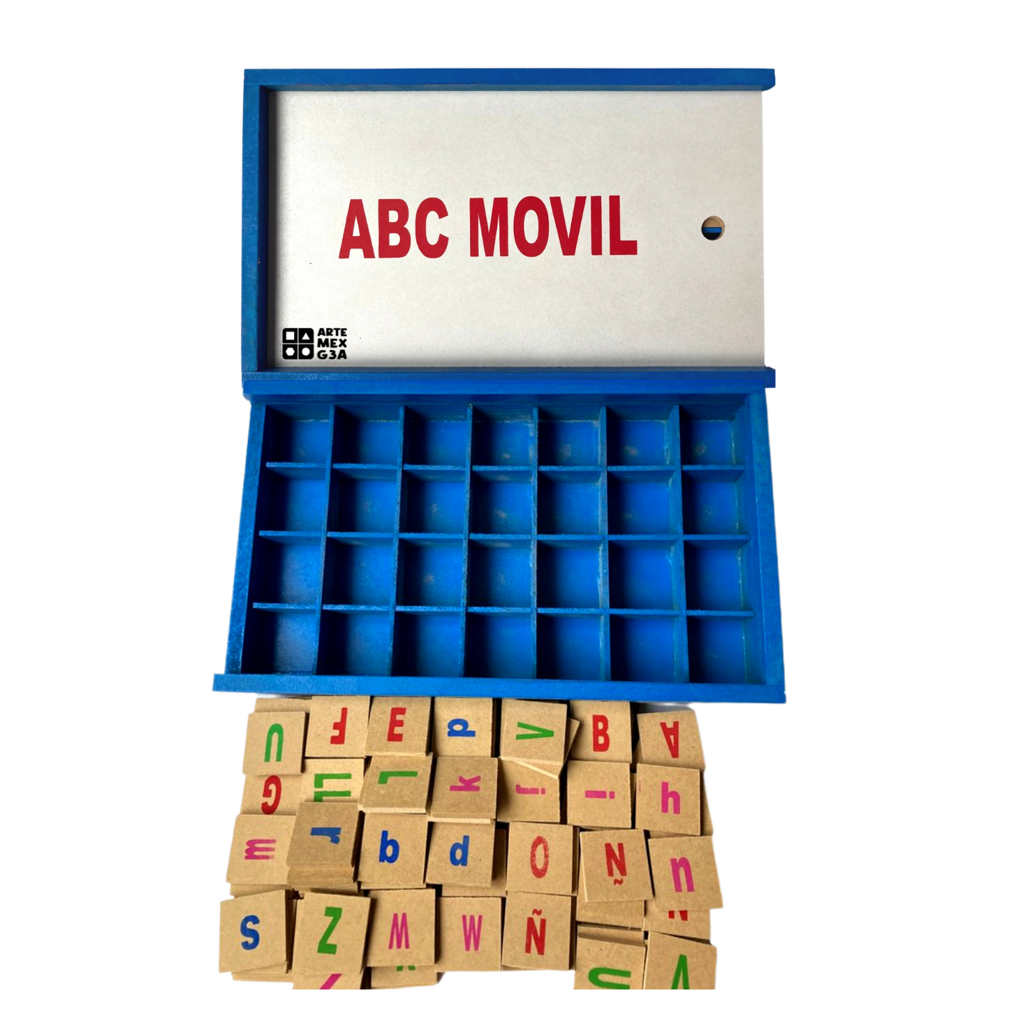 Alfabeto abecedario móvil montessori Azul