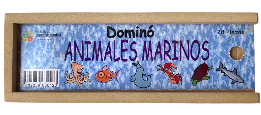 Dominó Didáctico De Madera Animales Marítimos