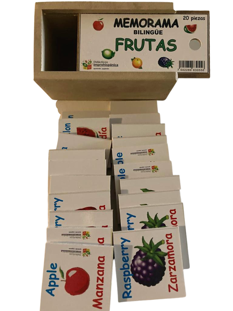 Juego De Memoria De Frutas Bilingüe Ingles Y Español