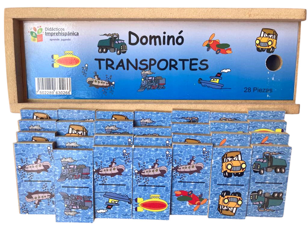 Dominó Didáctico De Madera Transportes