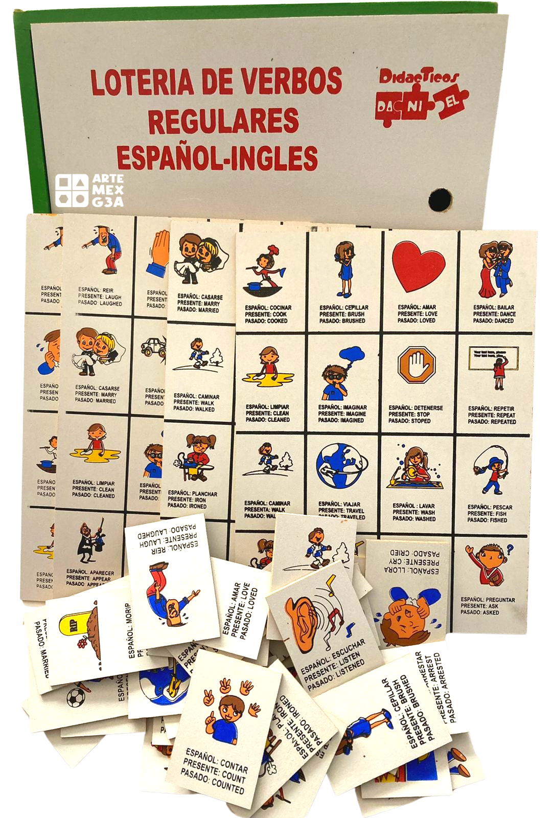 Lotería Verbos Regulares Español Ingles