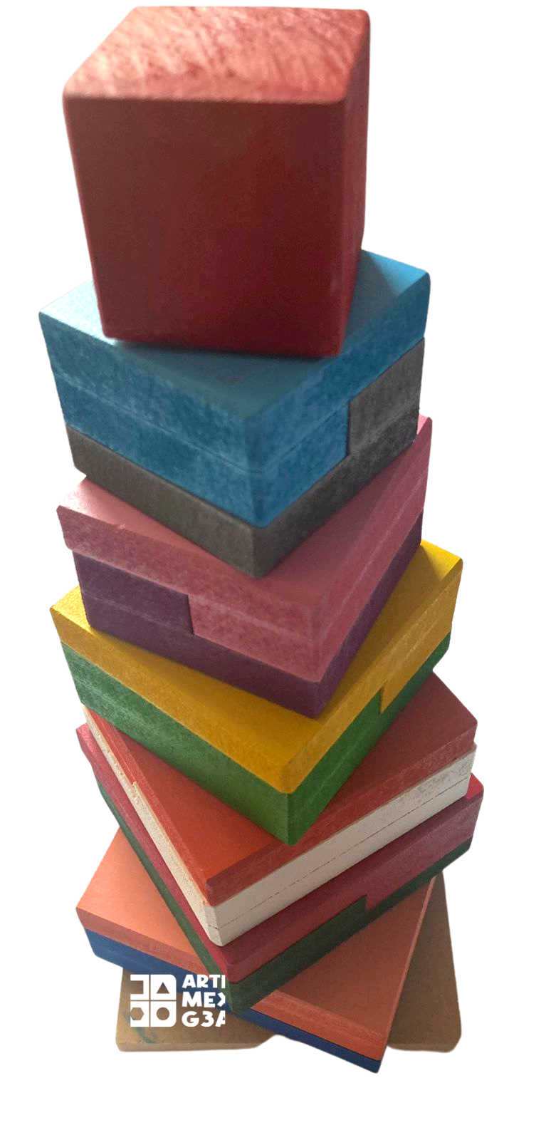 Torre grande Niveles De Figuras Geométricas didácticos Montessori