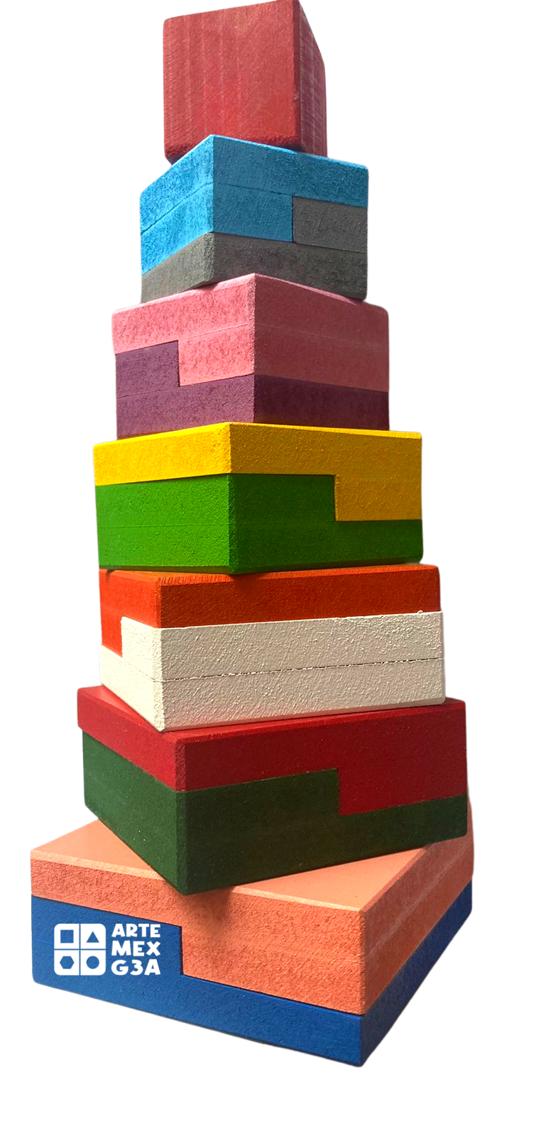 Torre grande Niveles De Figuras Geométricas didácticos Montessori
