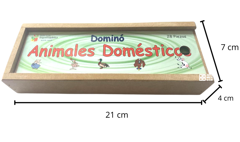 Dominó Didáctico De Madera Animales Domestico