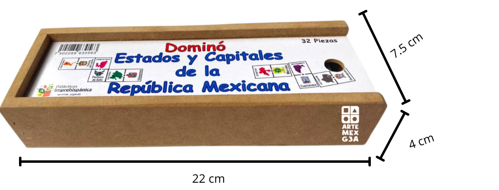 Dominó Didáctico De Madera Estados y capitales