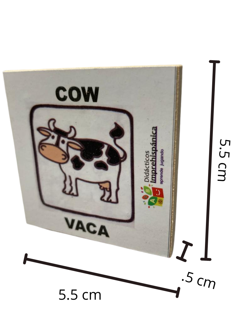 Juego De Memoria De Granja Bilingüe Ingles Y Español