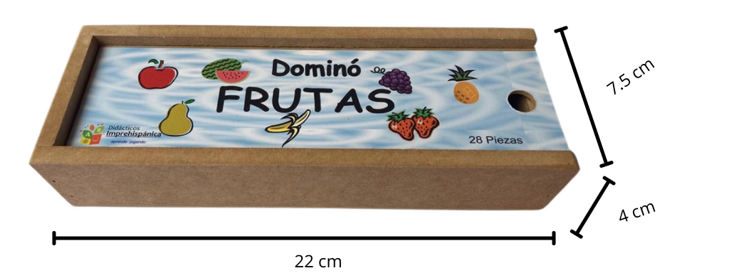 Dominó Didáctico De Madera Frutas