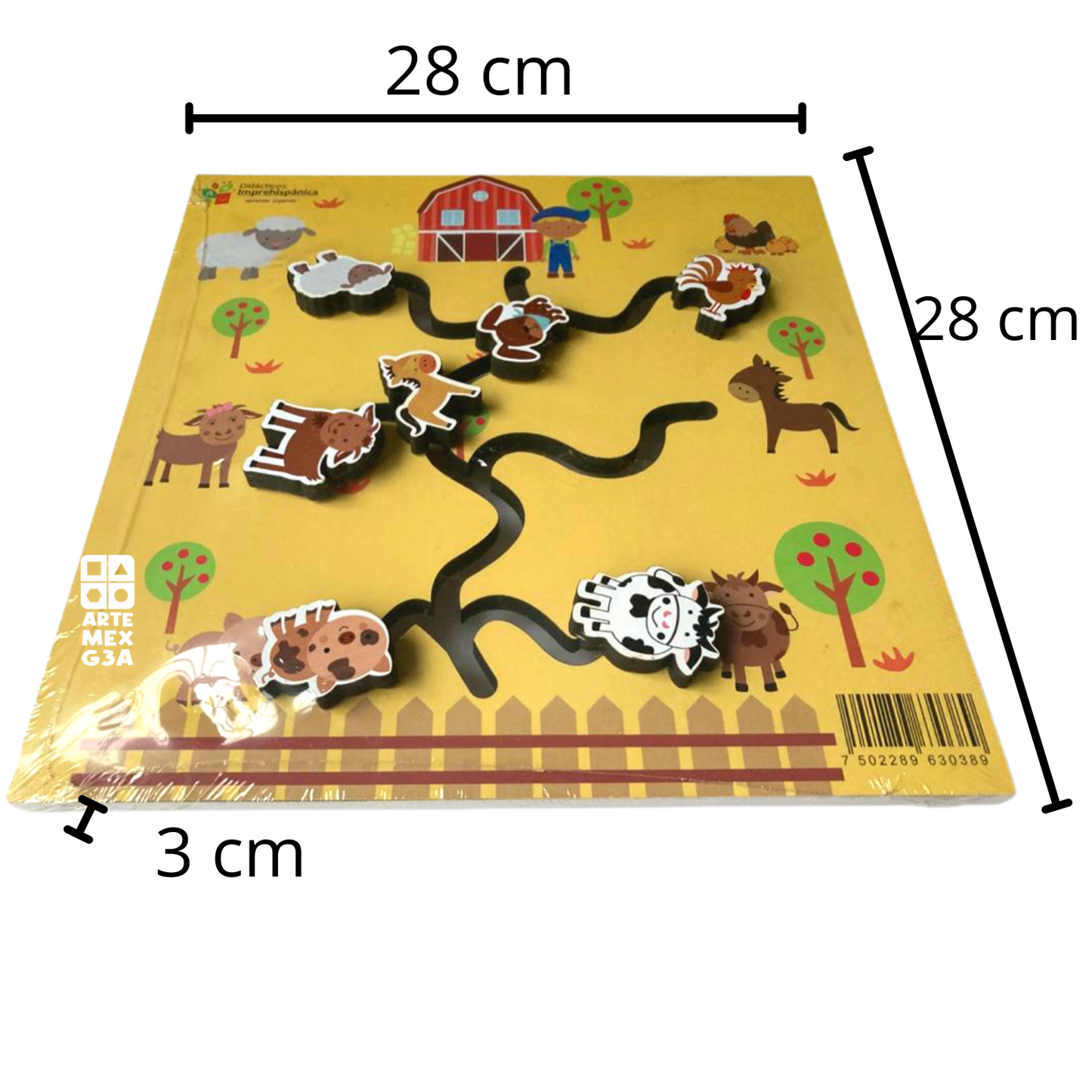 Laberinto Granja Madera de juego Didáctico Estimulación Temprana.