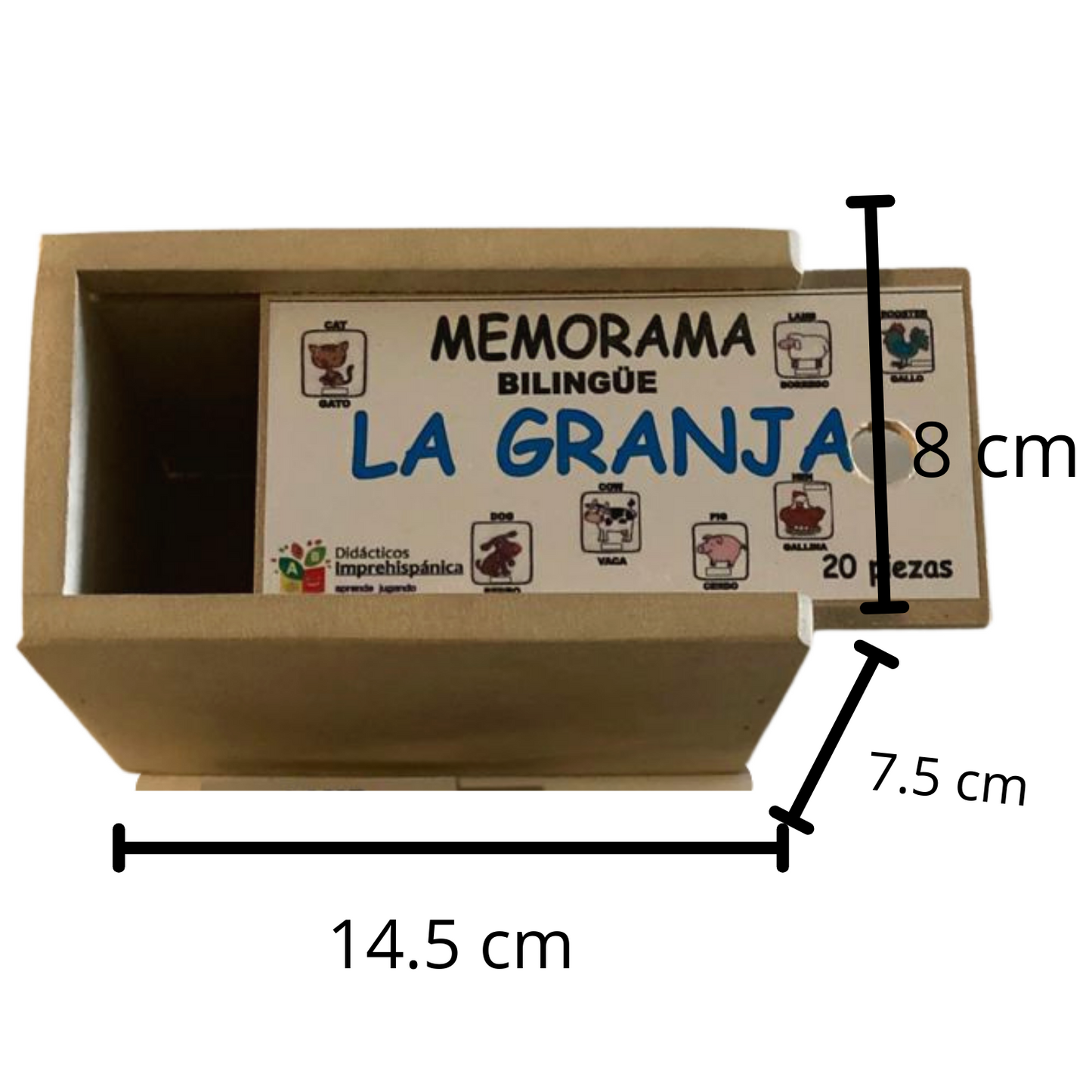 Juego De Memoria De Granja Bilingüe Ingles Y Español