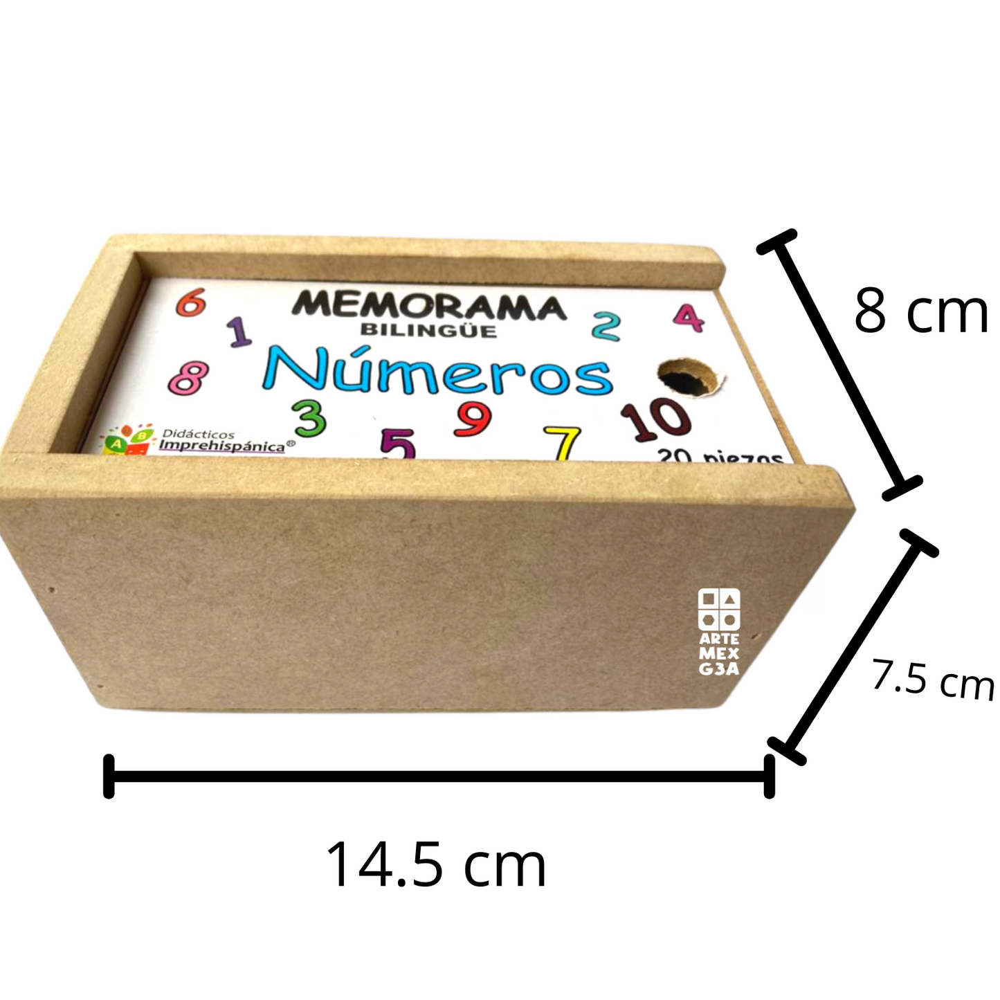 Juego De Memoria De Numero Bilingüe Ingles Y Español