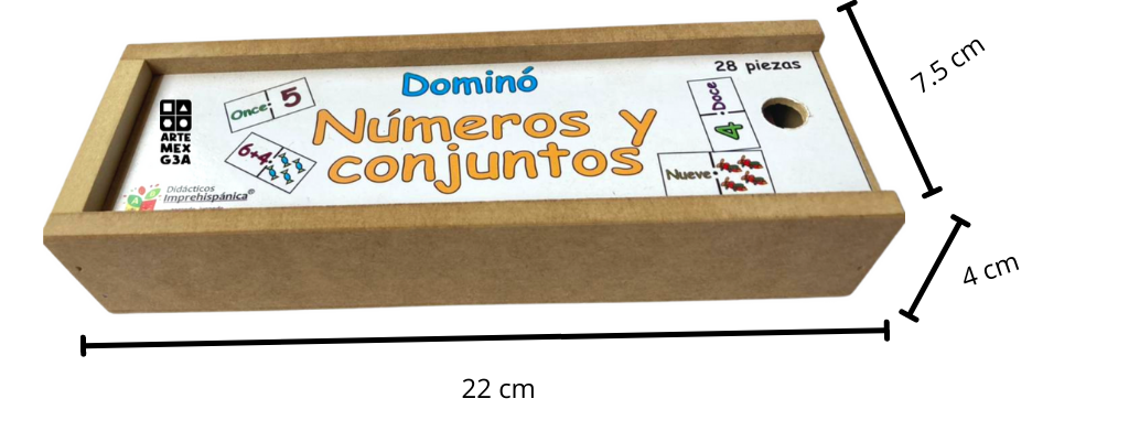 Dominó Didáctico De Madera Números y Conjuntos