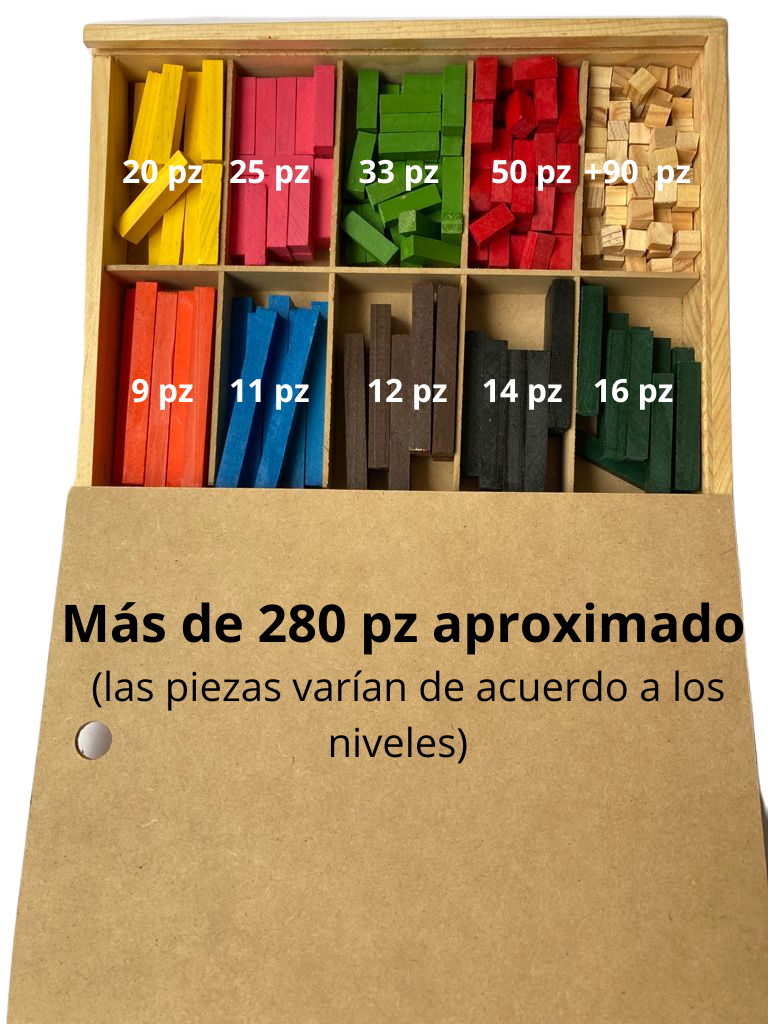 Regleta De Madera Lisa Estuche Con Tapa Divertido Didácticos