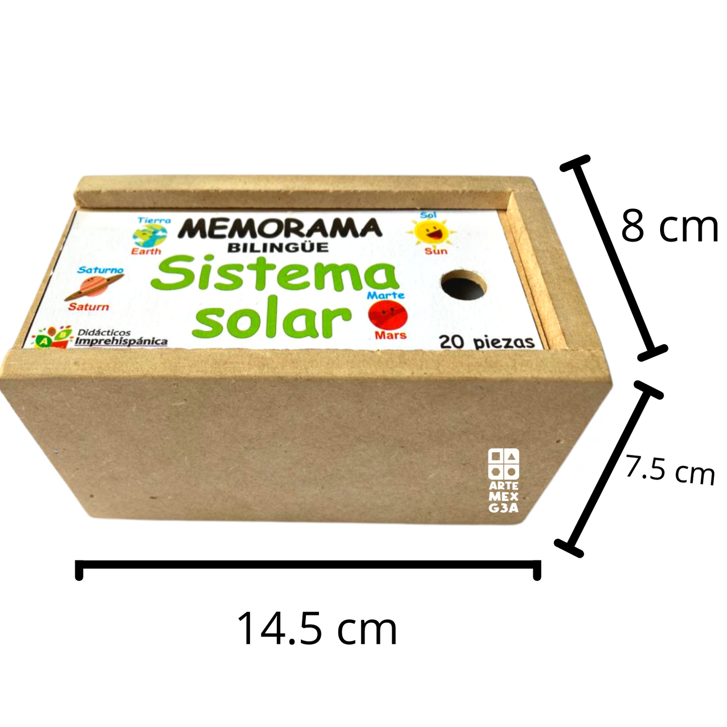 Juego De Memoria De Sistema Solar Bilingüe Ingles Y Español