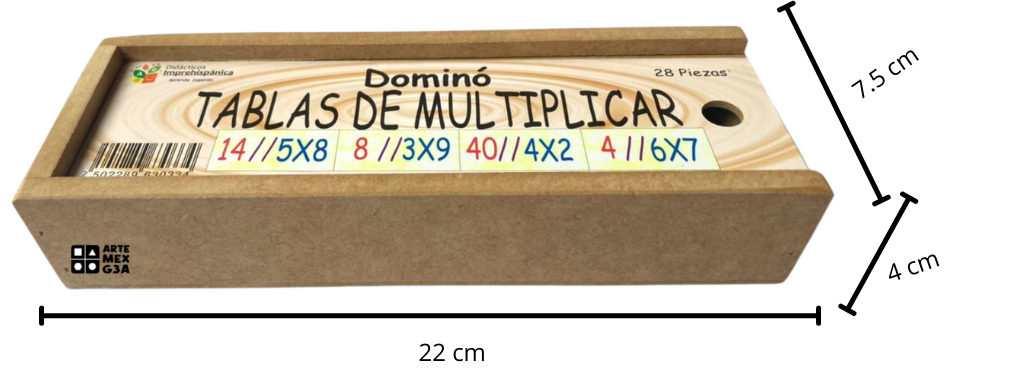 Dominó Didáctico De Madera Tablas de multiplicar
