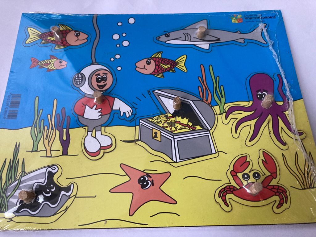 Rompecabezas Con Pija En Madera de los Animales Maritimos