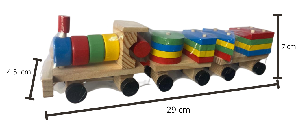 Tren De Madera Didáctico De Ensartes Y Figuras divertido para bebe