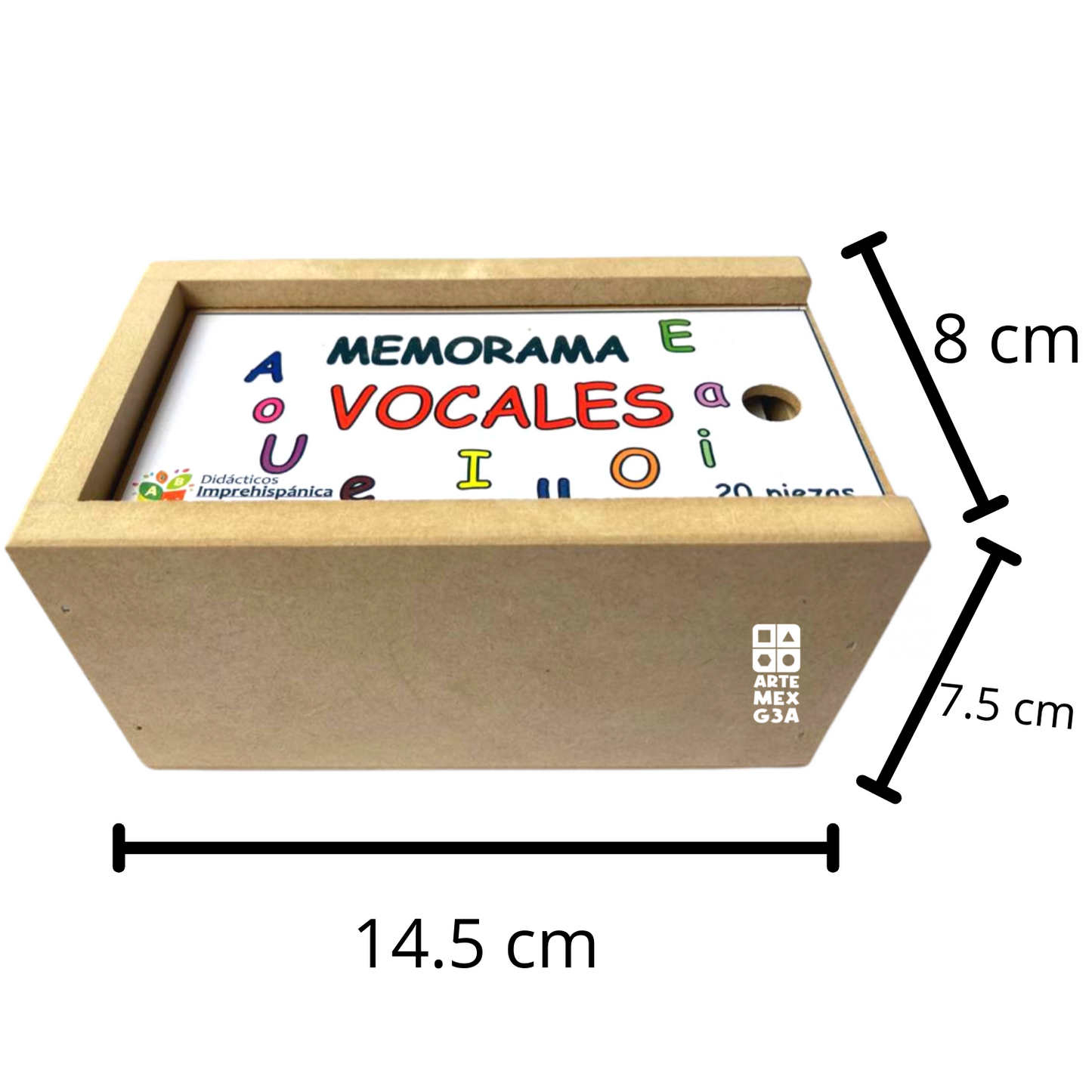 Juego De Memoria De Vocales Bilingüe Ingles Y Español