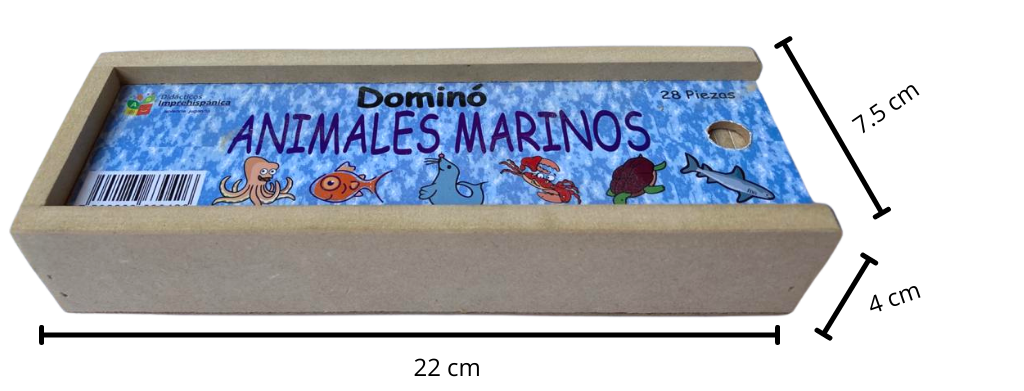 Dominó Didáctico De Madera Animales Marítimos