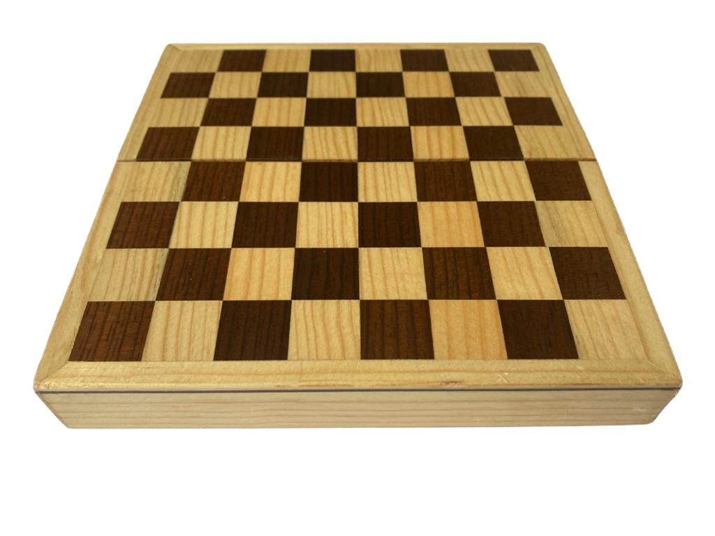 Ajedrez Artesanal De Madera 20x20 Cm Tablero Plegable