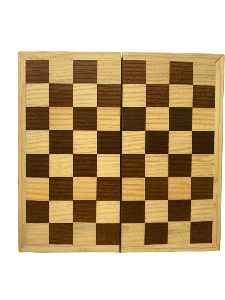 Ajedrez Artesanal De Madera 20x20 Cm Tablero Plegable