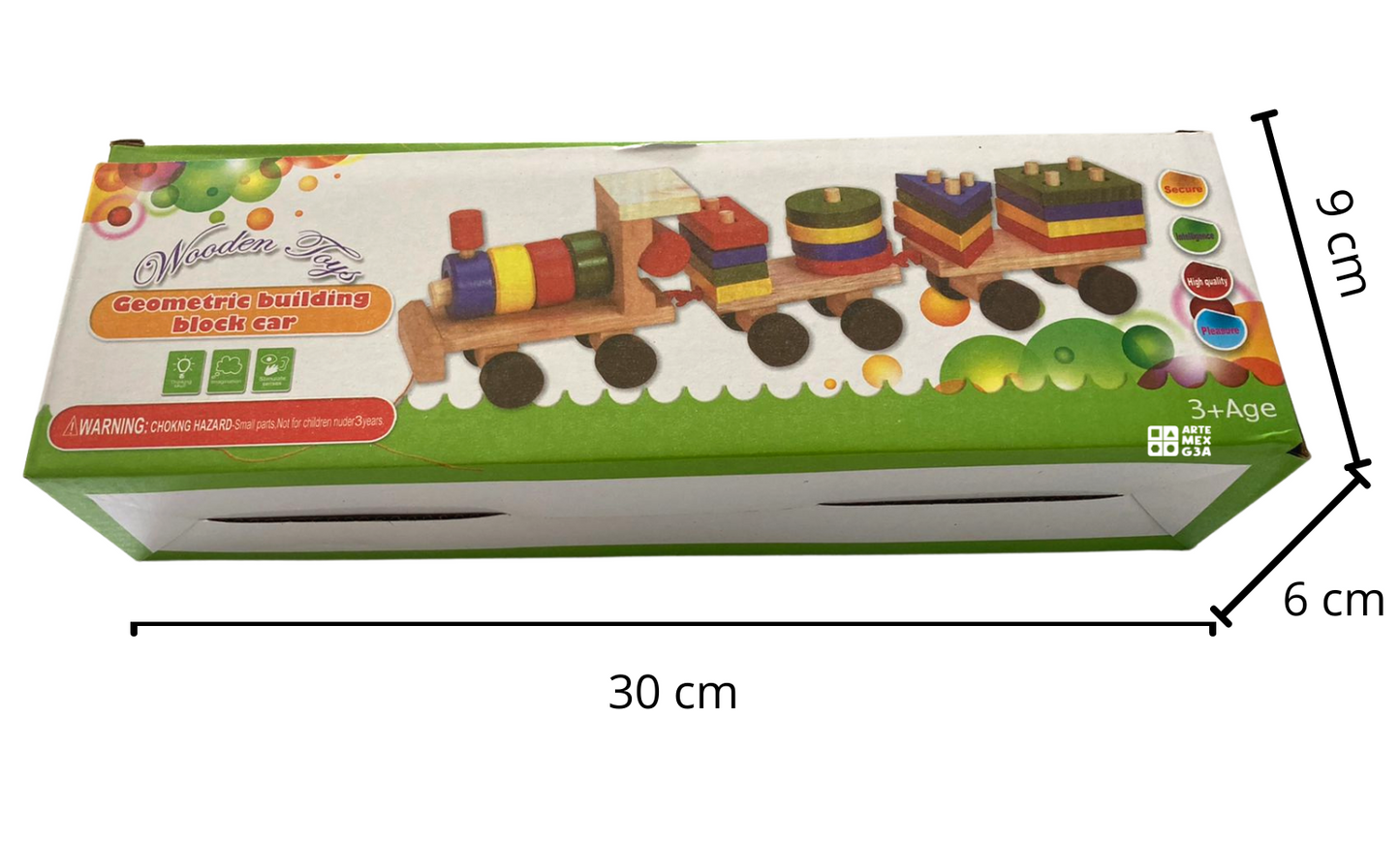 Tren De Madera Didáctico De Ensartes Y Figuras divertido para bebe
