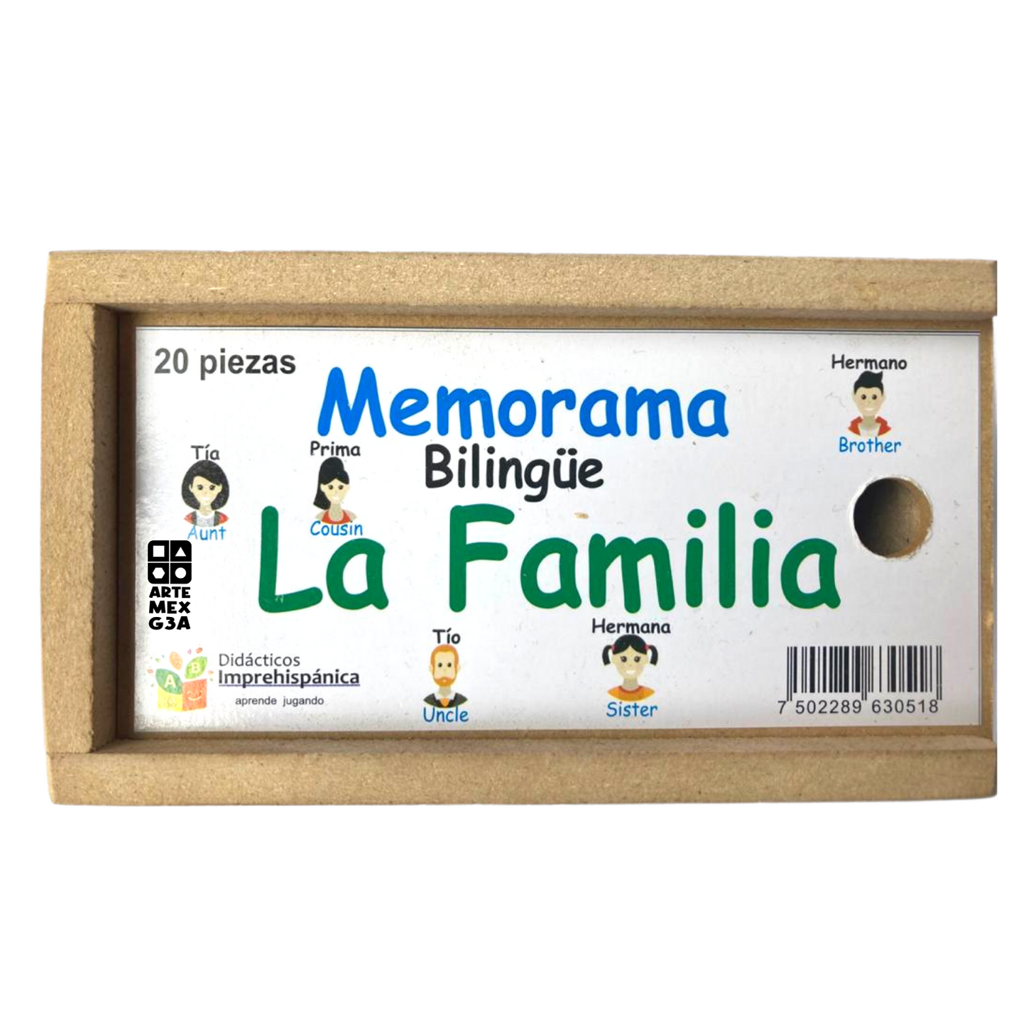 Juego De Memoria De La Familia Bilingüe Ingles Y Español