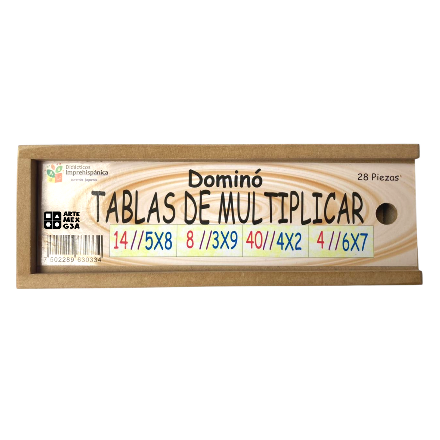 Dominó Didáctico De Madera Tablas de multiplicar