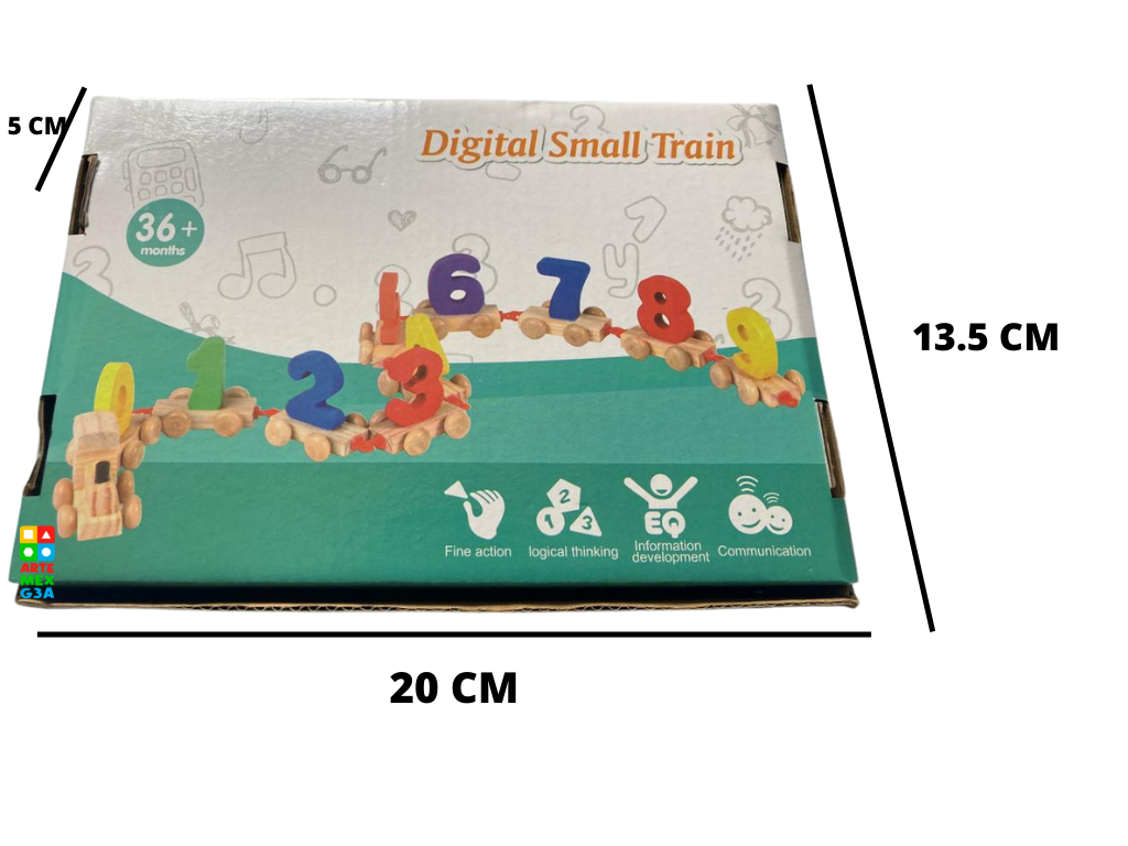 Tren Digital De Madera 0-9 Niños Preescolares didáctico