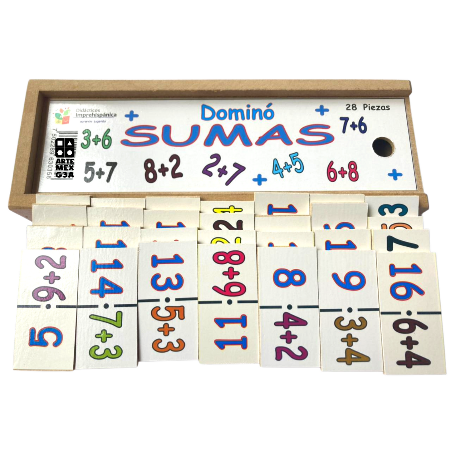 Kit de Domino sumas, tablas de multiplicar y de aritmético con el conejo Matemático
