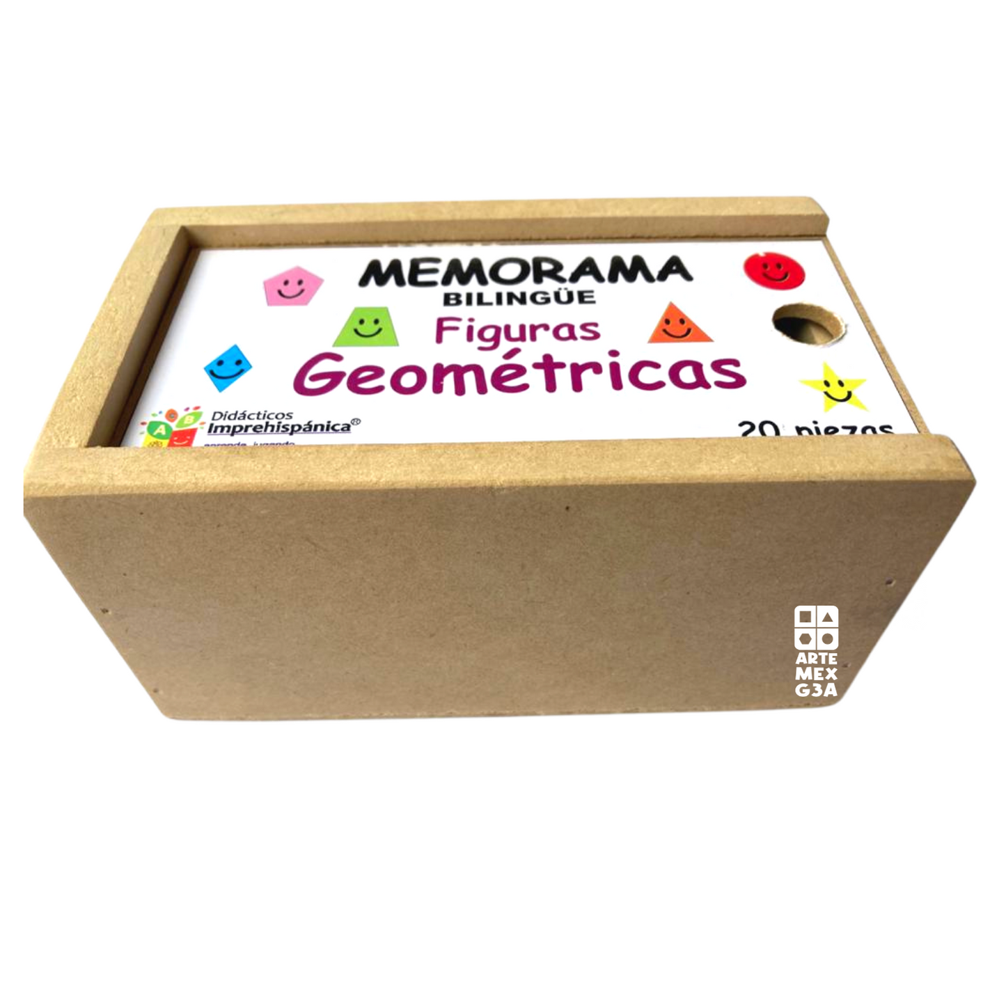 Juego De Memoria De Figuras Geométricas Bilingüe Ingles Y Español