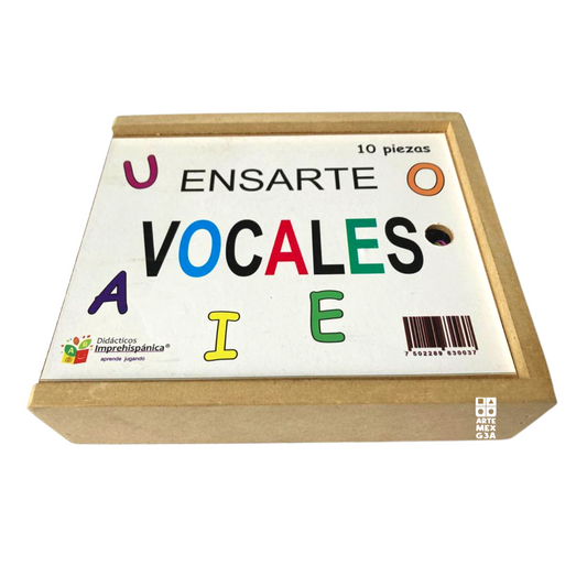 Juego De Ensarte Para Tejer Didáctico Vocales Motricidad Fina.