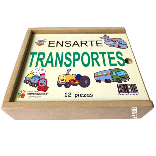 Juego De Ensarte Para Tejer Didáctico Transporte Motricidad Fina.