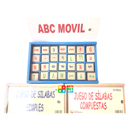 KIT Abc móvil Azul, Silabario simple y compuesto